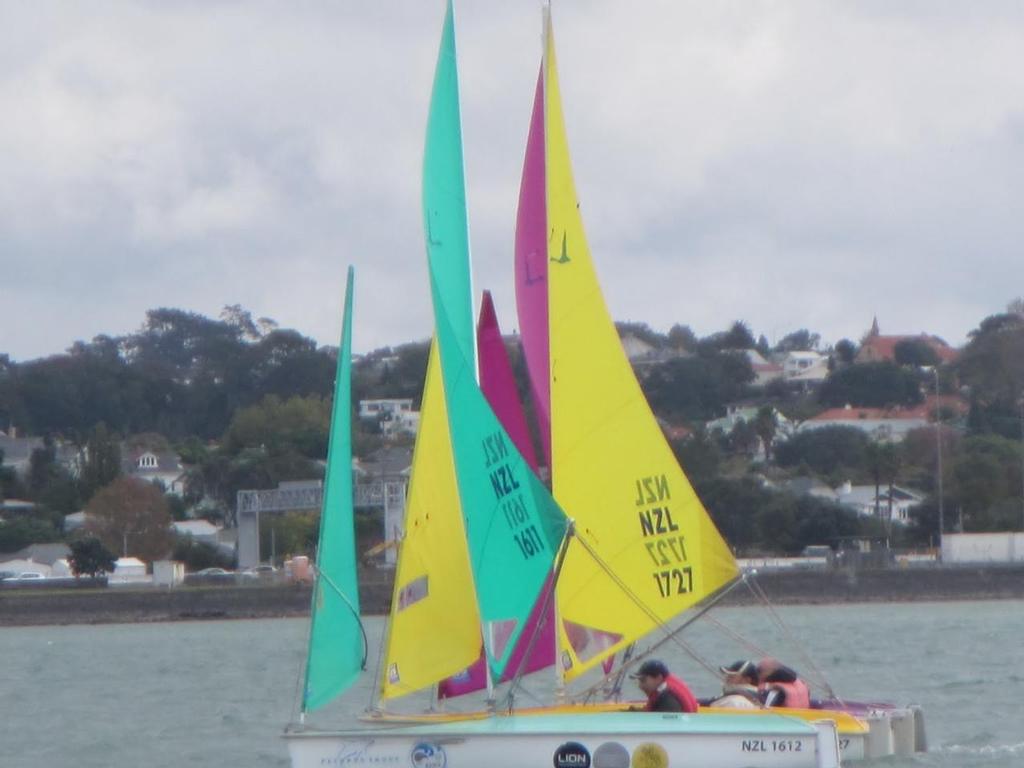 Silver fleet top 3 winner Steve Smith in NZL 1612 - 2013 Sailability Auckland Waller Cup © Megan Rule